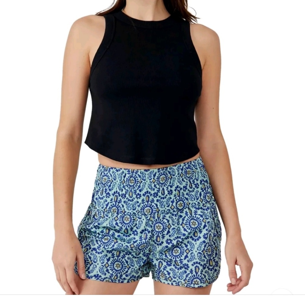 Free People Blue Patterned shorts